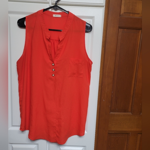 Everly Chiffon Sleeveless Top with Vintage Vibes size Large - Picture 6 of 8